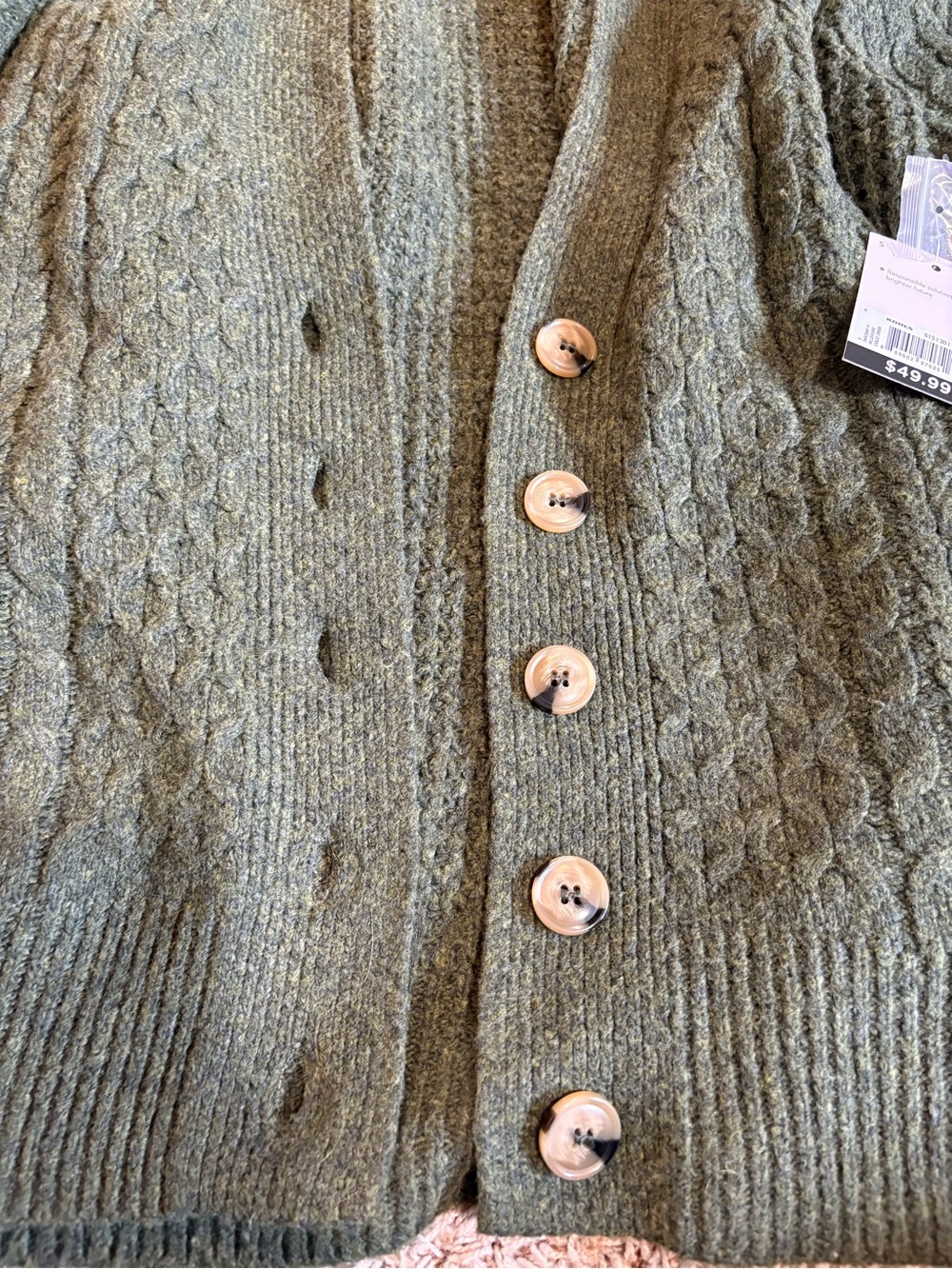 LC Lauren Conrad Cabled Sweater Cardigan Womens size Small NWT!! - Picture 3 of 6